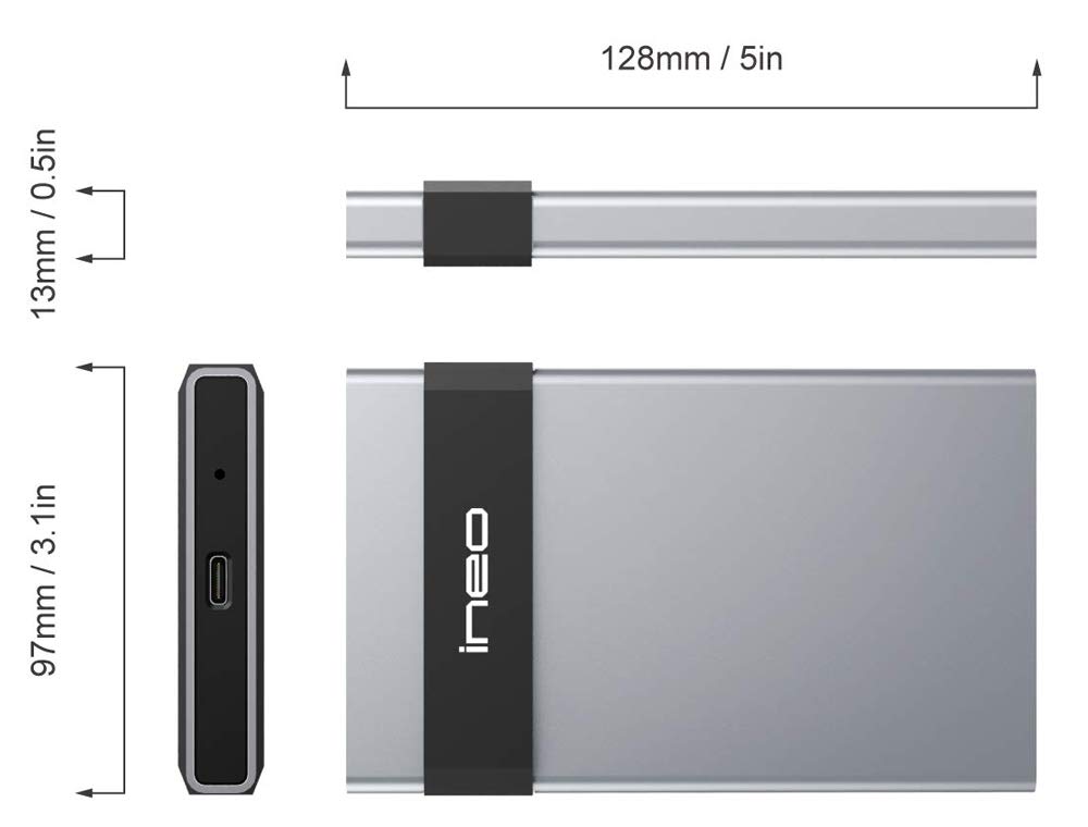 Avolusion Ineo 960GB (1TB) USB 3.1 Portable External SSD with Free 64GB Flash Drive - Ultra Speed 550MB/s Read/Write - 6 Year Warranty - Perfect for Data Backup, Gaming & Travel Storage
