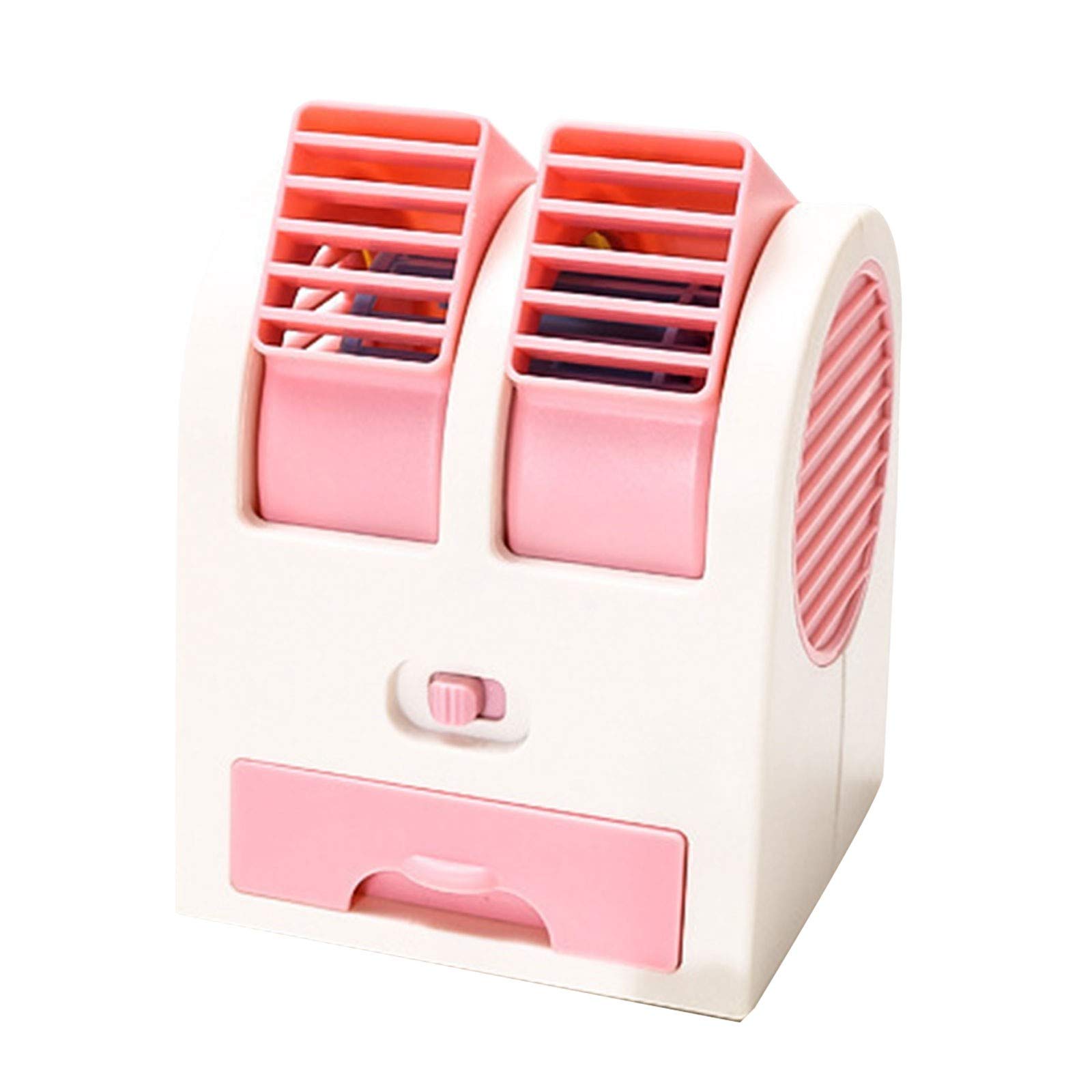 Ultra-Quiet Personal Air Conditioner | Portable Mini Evaporative Air Cooler & Desk Fan for Bedroom, Office | Pink Cooling Fan for Small Spaces - Perfect for Home, Dorm & Workspaces