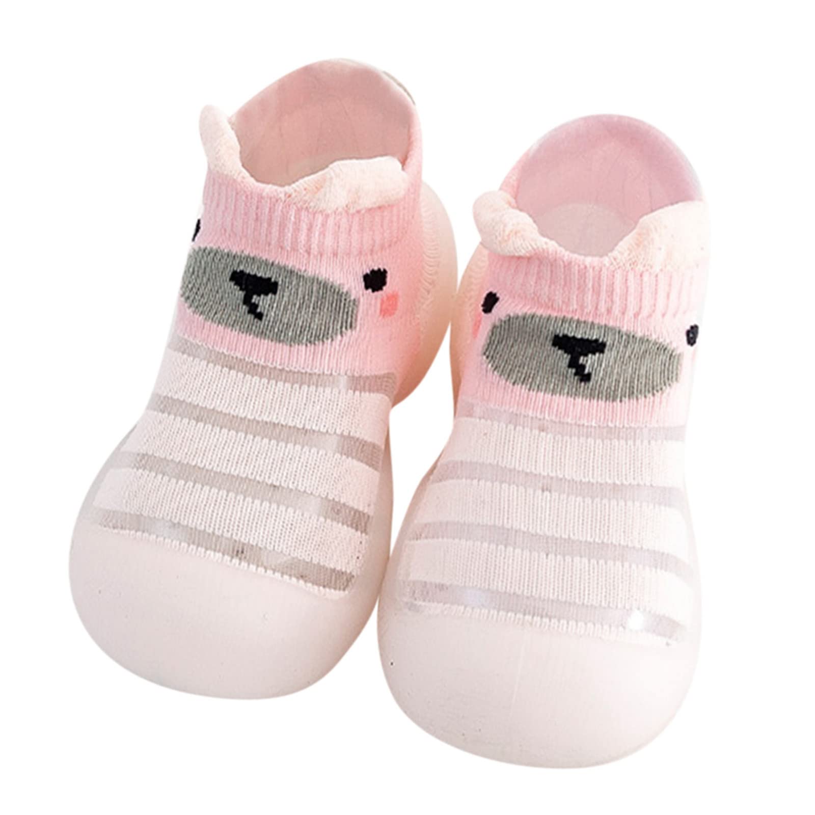 **JUNLAI Baby Animal Print Cartoon Socks Shoes – Breathable Mesh Sneakers for Toddlers (0-6 Months, Pink) – Soft & Comfortable First Walkers for Infants Boys & Girls, Perfect for Indoor Play & Learning to Walk**