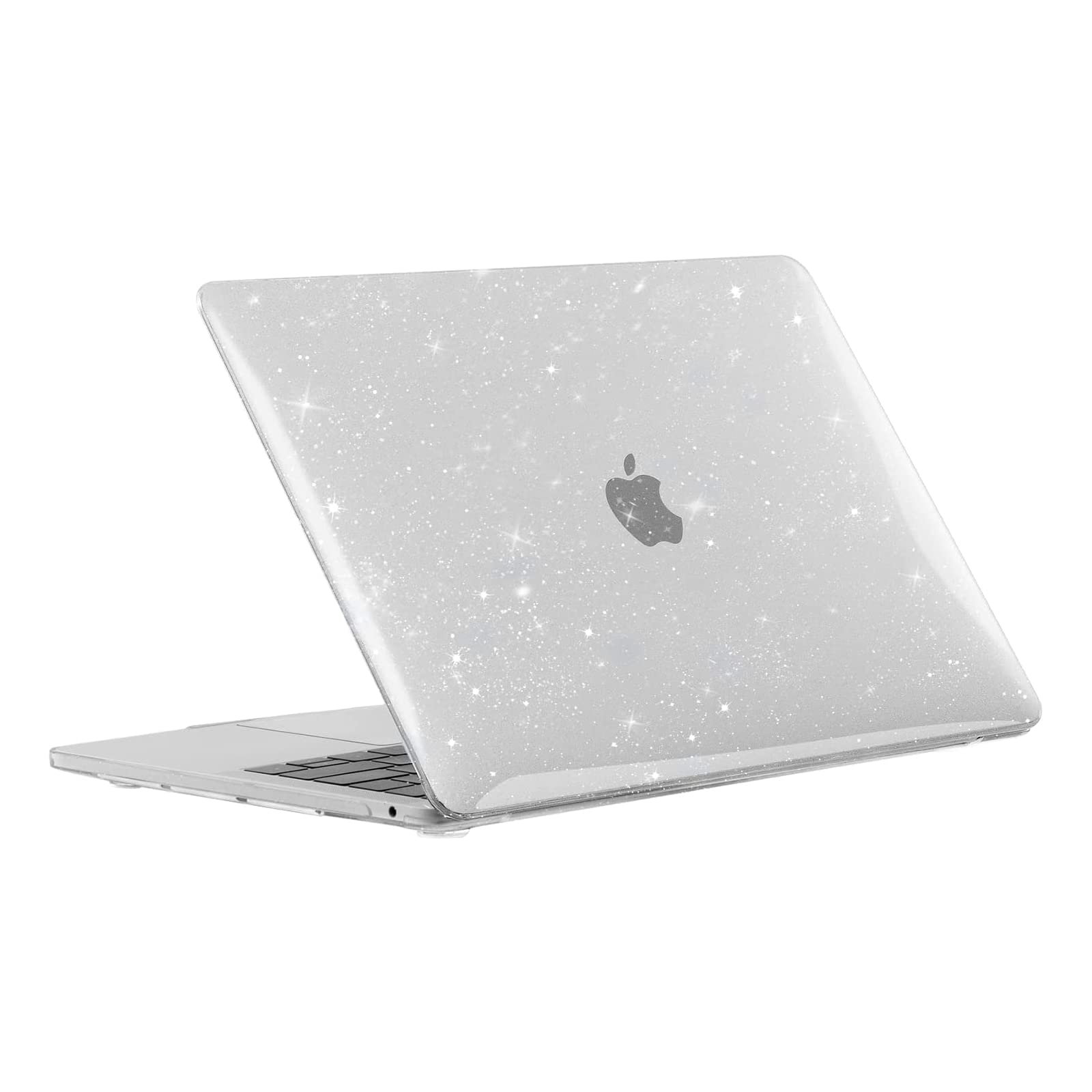 EooCoo Glitter Hard Case for MacBook Air 13 inch M1 Chip (2021-2018) with Retina Display | 13.3 inch Protective Plastic Cover + Keyboard Protector + Screen Protector | Sparkly Clear Design | Perfect for Work, School & Travel Protection