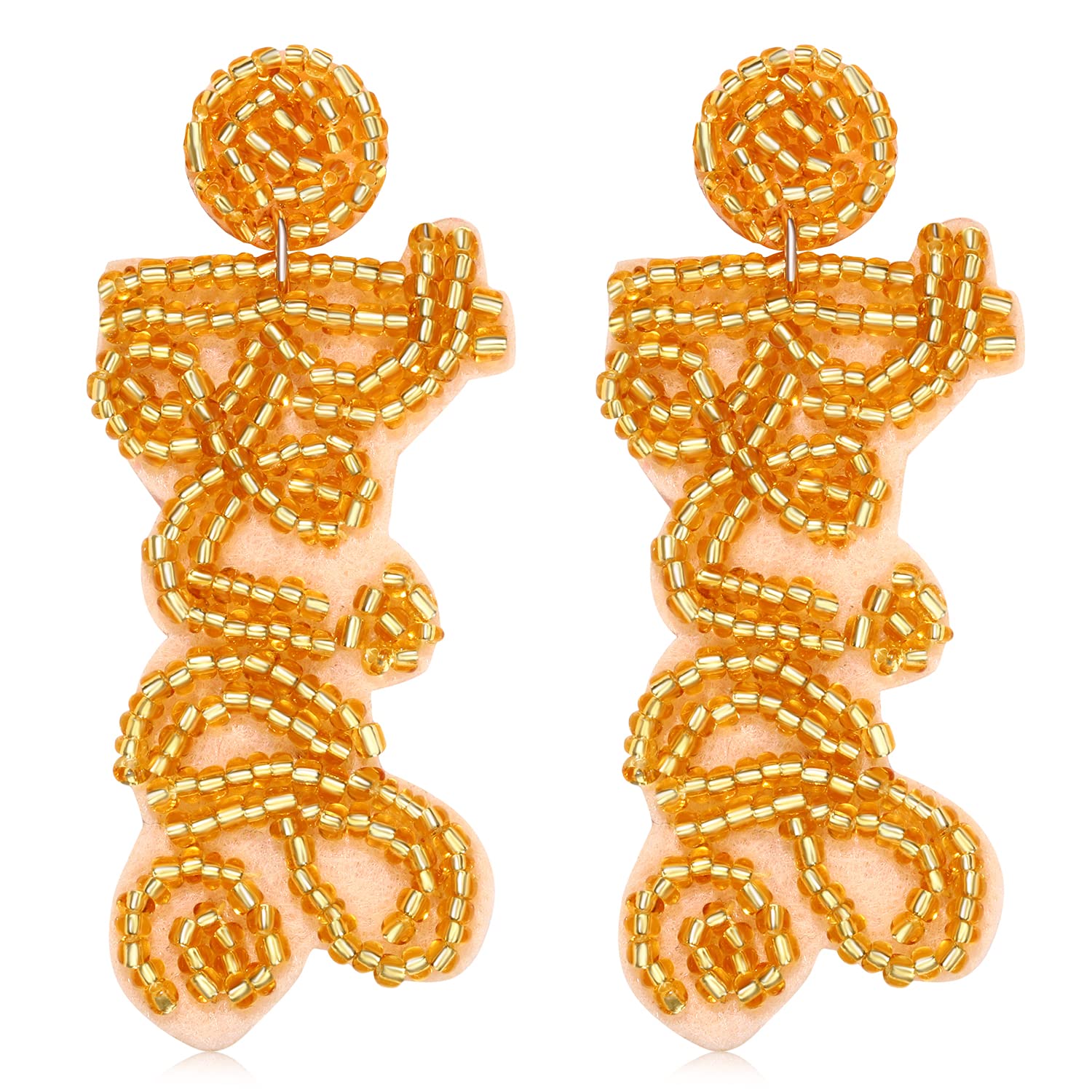 Handmade Beaded Bridal Earrings for Women - Elegant Dangle Drop Wedding Jewelry with Letter Beads | Perfect for Brides, Bridesmaids & Wedding Party Gifts