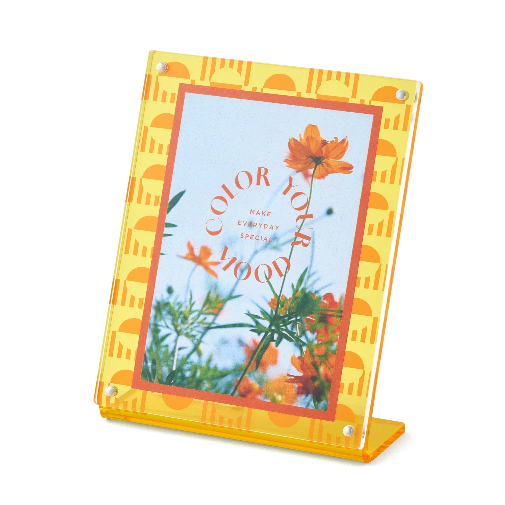 Vibrant Yellow Acrylic Mini Photo Frame - Perfect for Home Decor, Office Desk, and Gift Giving