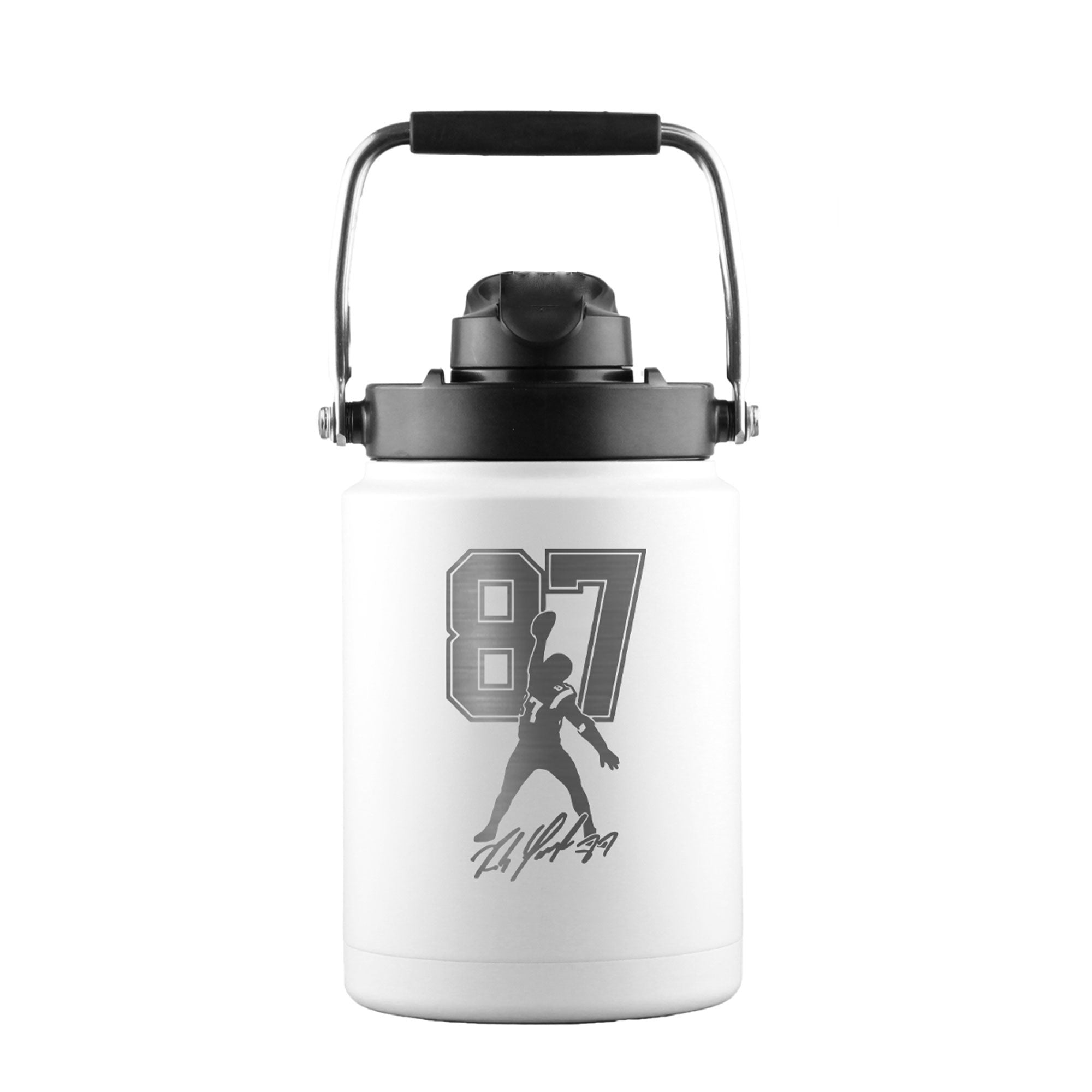 Gronk Signature Edition Half Gallon Water Bottle - Large 64oz Insulated Stainless Steel Jug for Gym, Sports & Outdoor Activities - Leakproof & Durable for Workouts, Hiking & Camping