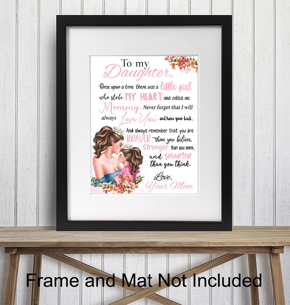 Girls Bedroom Decor - Personalized Gifts for Daughter - Pink Nursery Wall Art - Toddler & Little Girl Room Decor - Cute Baby Girl Nursery Ideas - Perfect for Birthday, Christmas & Room Makeover