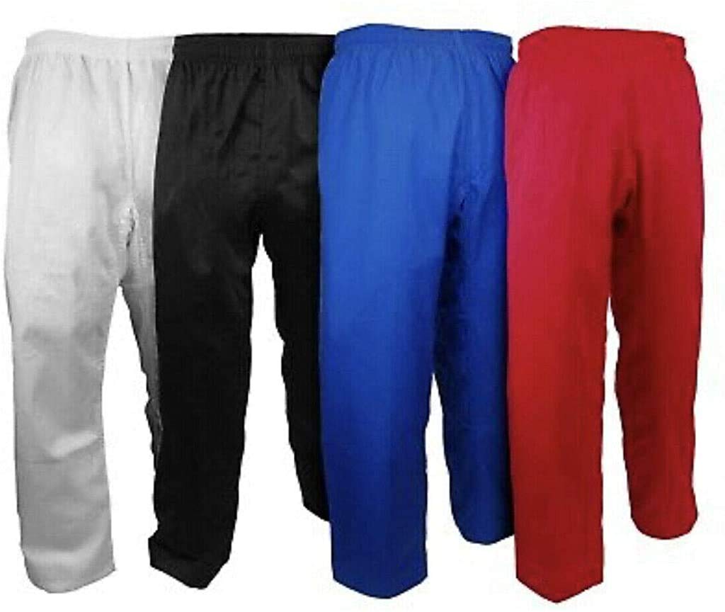 Knockout Fight Gear Karate Pants for Kids & Adults - Middle Weight Training Pants for Martial Arts, Taekwondo & MMA Practice - Perfect for Dojo Training, Competitions & Fitness Workouts