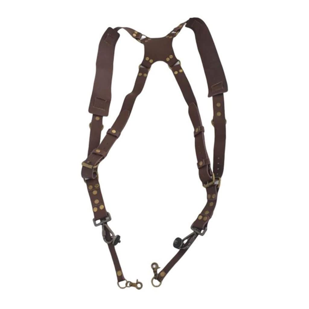Premium WDBBY Leather Camera Strap - Adjustable Double Shoulder Harness for DSLR & Mirrorless Cameras - Photography Accessories (Brown, One Size) - Perfect for Travel, Wedding & Outdoor Photography