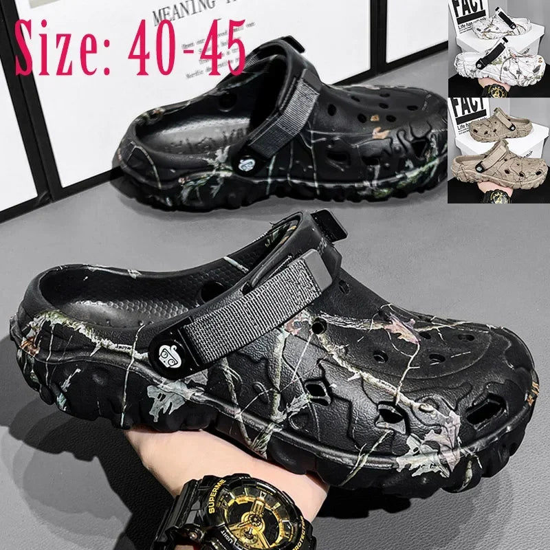 **Men's Comfortable Garden & Outdoor Sandals - Breathable Flat Slippers for Summer 2024 | Casual Sneaker-Style Flip Flops & Home Clogs for Walking, Beach, and Relaxation**