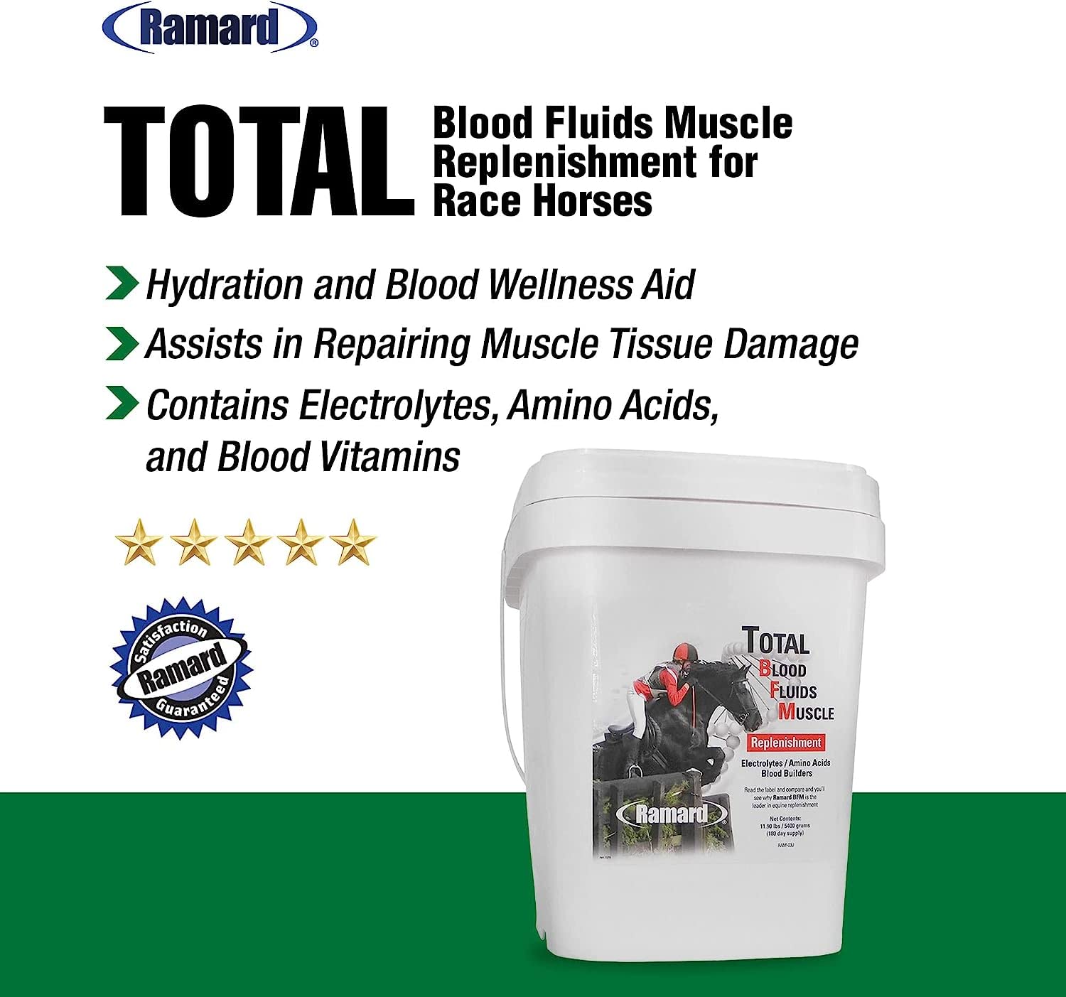 Premium Horse Electrolyte Supplement - Blood Fluids & Muscle Replenishment Powder for Race Horses | Electrolytes, Blood Builder & Muscle Recovery Formula | High Performance Supplement for Horse Racing, Training & Competition | 11.9 lbs Tub