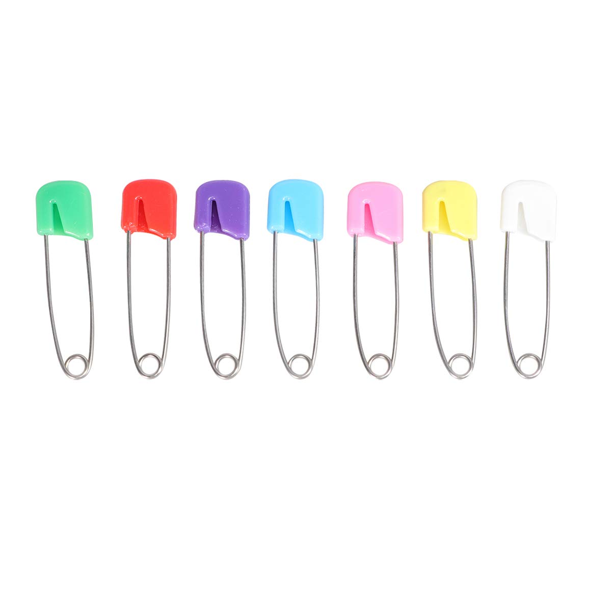 NUOBESTY 100pcs Baby Diaper Safety Pins - Plastic Head Nappy Pins for Kids & Infants - Secure Diaper Fasteners for Newborns, Toddlers, and Household Use - Perfect for Daycare, Travel, and Changing Diapers On-the-Go