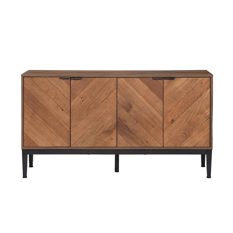 Mila 55 Inch Wide 4 Door Sideboard with Storage - Modern Buffet Cabinet for Dining Room, Living Room & Entryway Organization