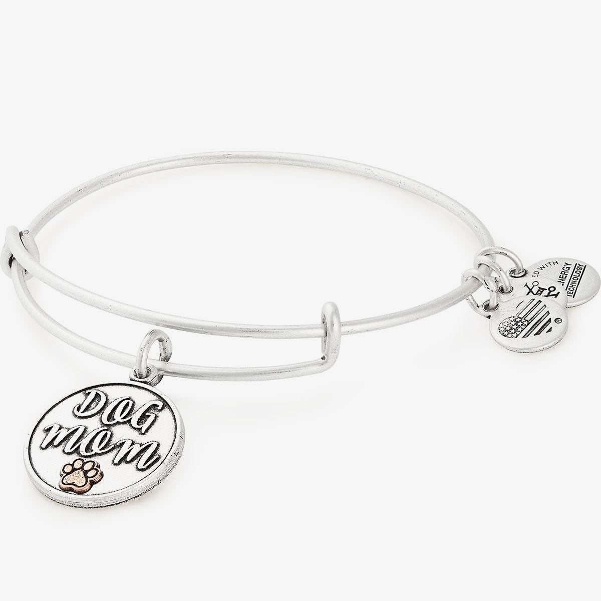 Dog Mom Charm Bangle - Sterling Silver Pet Lover Bracelet for Women | Perfect Gift for Dog Owners & Animal Lovers | Wear Daily or for Special Occasions