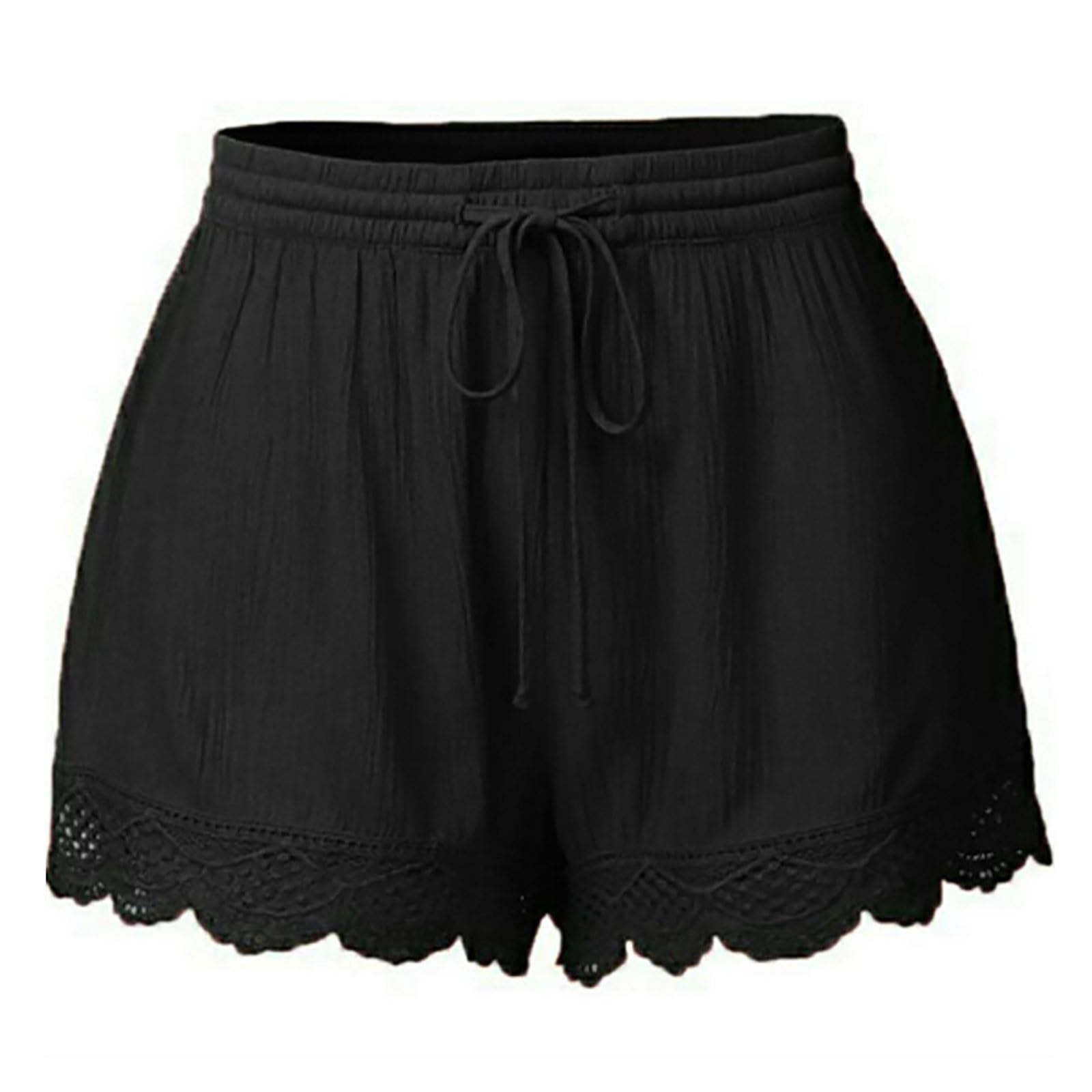 Women's Plus Size Casual Shorts - Comfy Drawstring Elastic Waist with Pockets for Summer Outfits