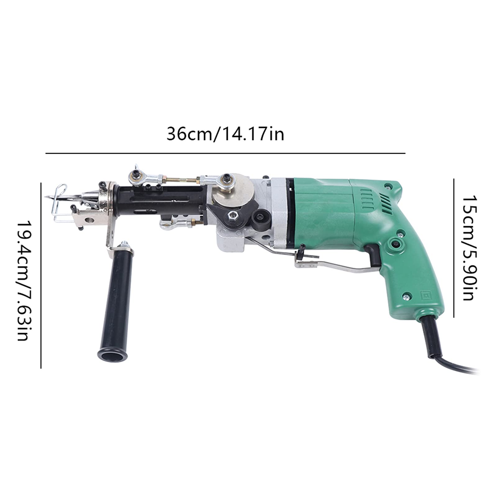 240W Industrial Carpet Tufting Gun - 2400RPM Electric Carpet Weaving Machine for Loop Pile & Cut Pile - Professional Flocking Tool for DIY Home Decor & Rug Making Projects