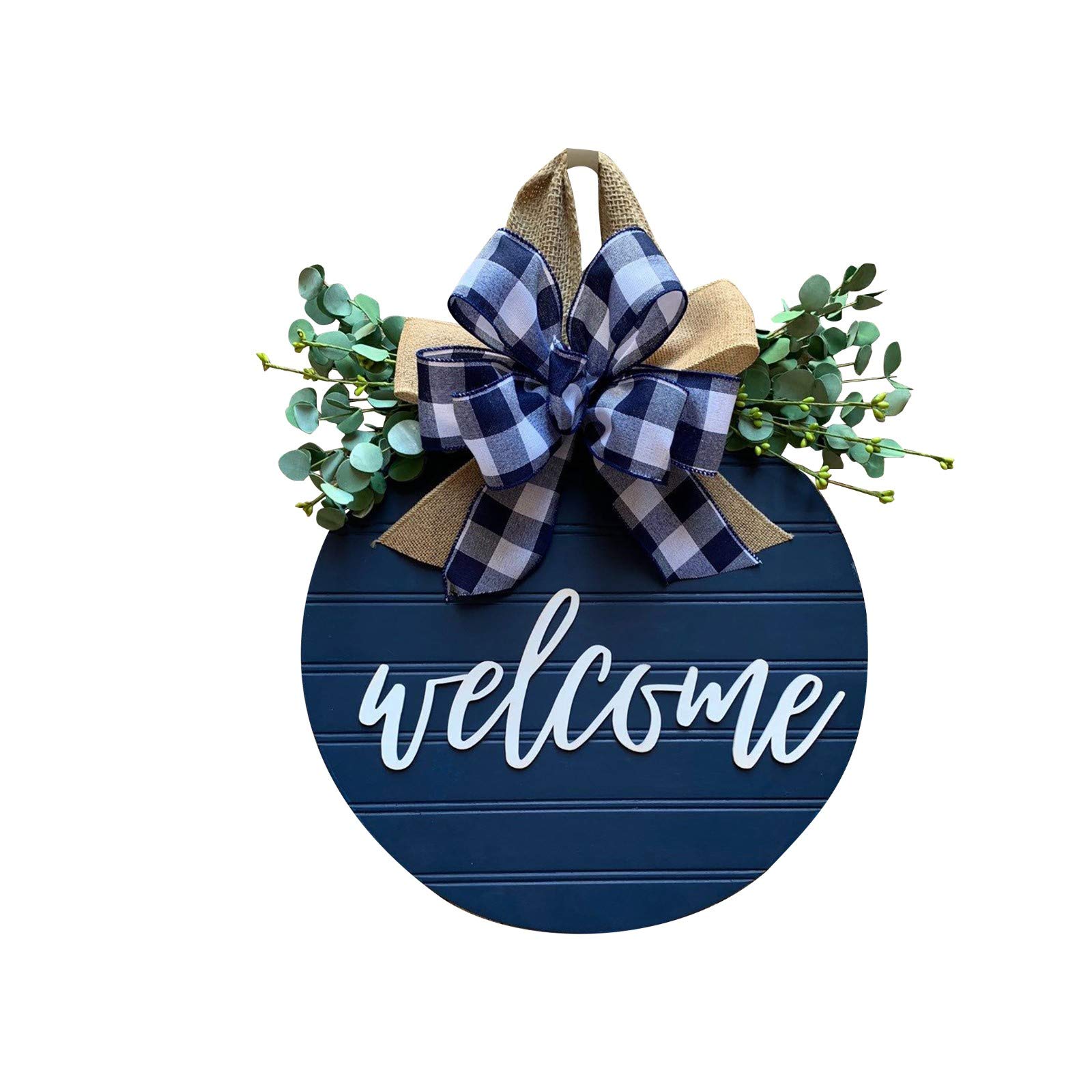 4th of July Welcome Door Sign - Wooden Farmhouse Porch Decor for Independence Day | Patriotic Front Door Hanging Vertical Sign for Outdoor Home Decoration | Perfect for July 4th Celebrations, BBQ Parties & Front Porch Decorating