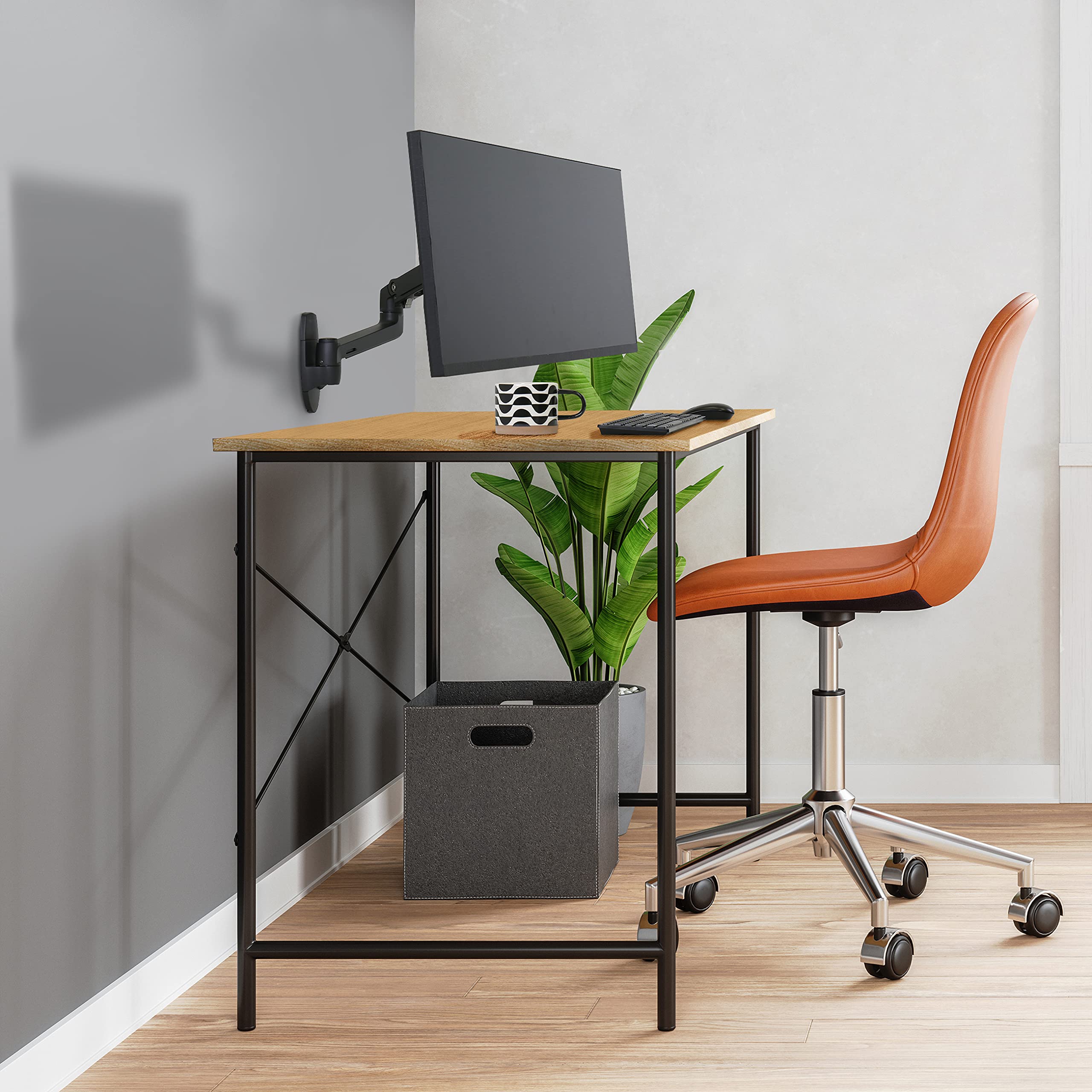Ergotron LX Single Monitor Arm - VESA Wall Mount for 13-34 Inch Screens (7-25 lbs) - Matte Black - Adjustable Desk Mount for Home Office & Gaming Setup
