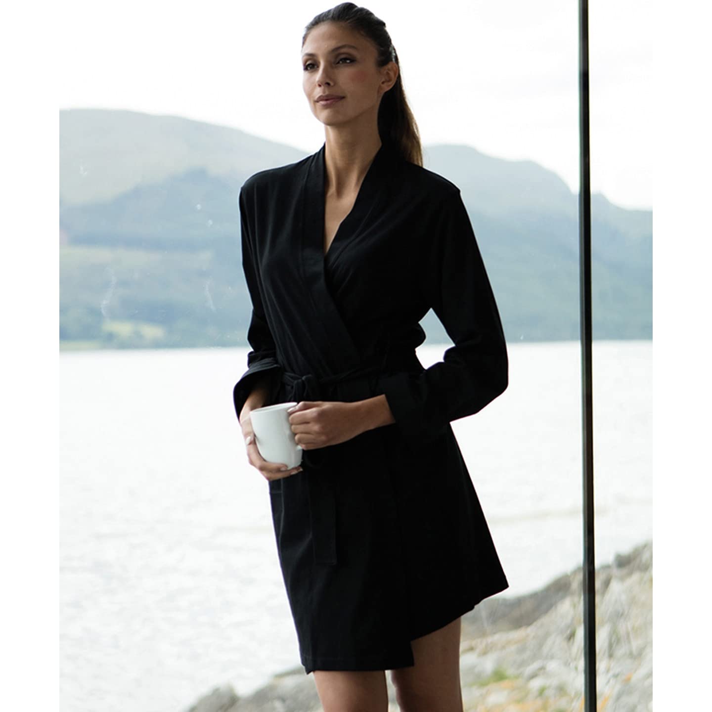 Women's Soft Cotton Bathrobe - 180 GSM Plush Wrap Towel Robe for Spa, Lounge & After Shower Comfort