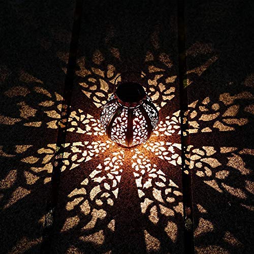 2 Pack Hanging Solar Lanterns - Outdoor Solar Powered Garden Lights for Patio, Trees, Fence & Yard Decor - 6 Lumens Warm Brown - Perfect for Backyard, Garden, Pathway & Outdoor Parties