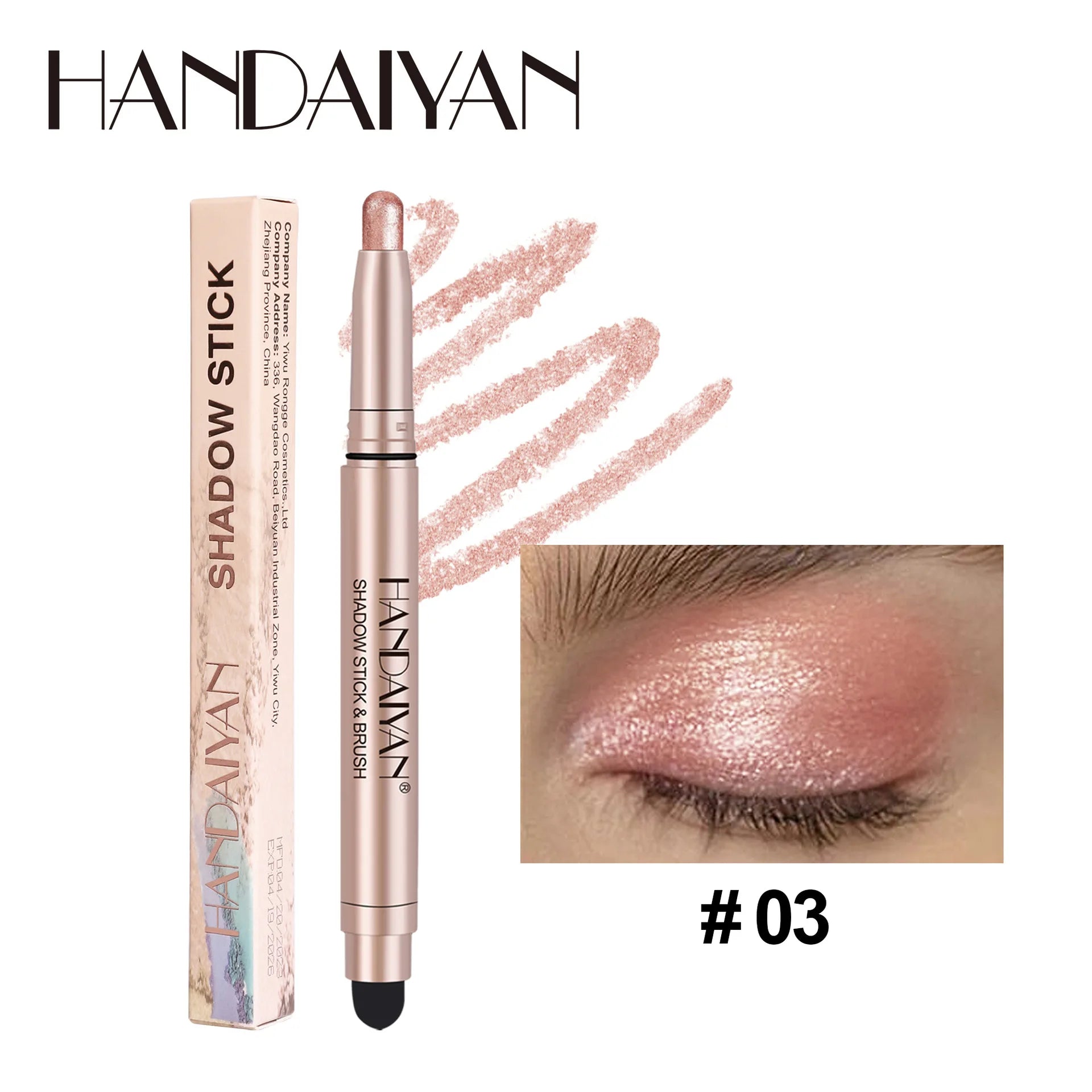 Metallic Eyeshadow Stick - Long Lasting, Waterproof & Highly Pigmented Eye Makeup for Everyday Wear & Party Looks