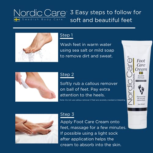 Nordic Care Foot Care Cream & Hand Cream Set (2 Pack) – Intense Hydration for Severely Dry Feet & Cracked Heels | Urea & Glycerin Formula Soothes Itchy Dry Skin – Perfect for Home Spa, Travel & Daily Moisturizing