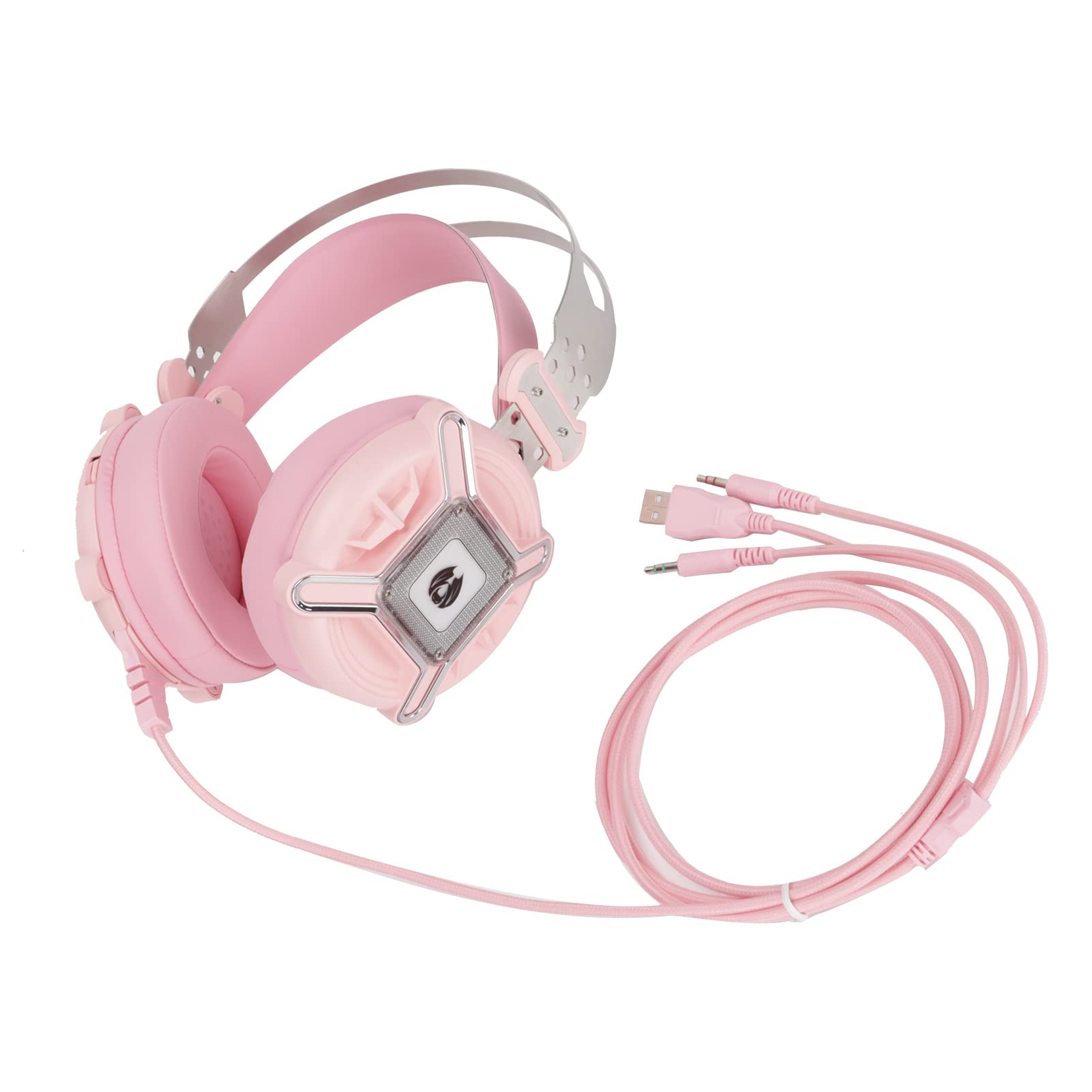 Jopwkuin Pink Gaming Headset with Noise Reduction, Comfortable Adjustable Design, Cute Headphones for Esports, Perfect for PC, PS4, Xbox, and Mobile Gaming