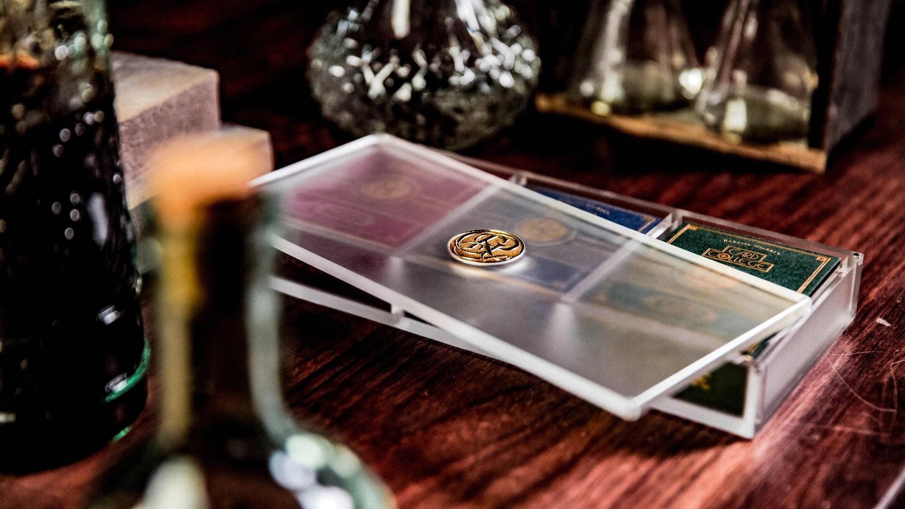 Card College Luxury Acrylic Box Set - Premium Playing Card Storage & Display Case for Collectors, Magicians & Card Enthusiasts - Perfect for Home, Office or Magic Shows