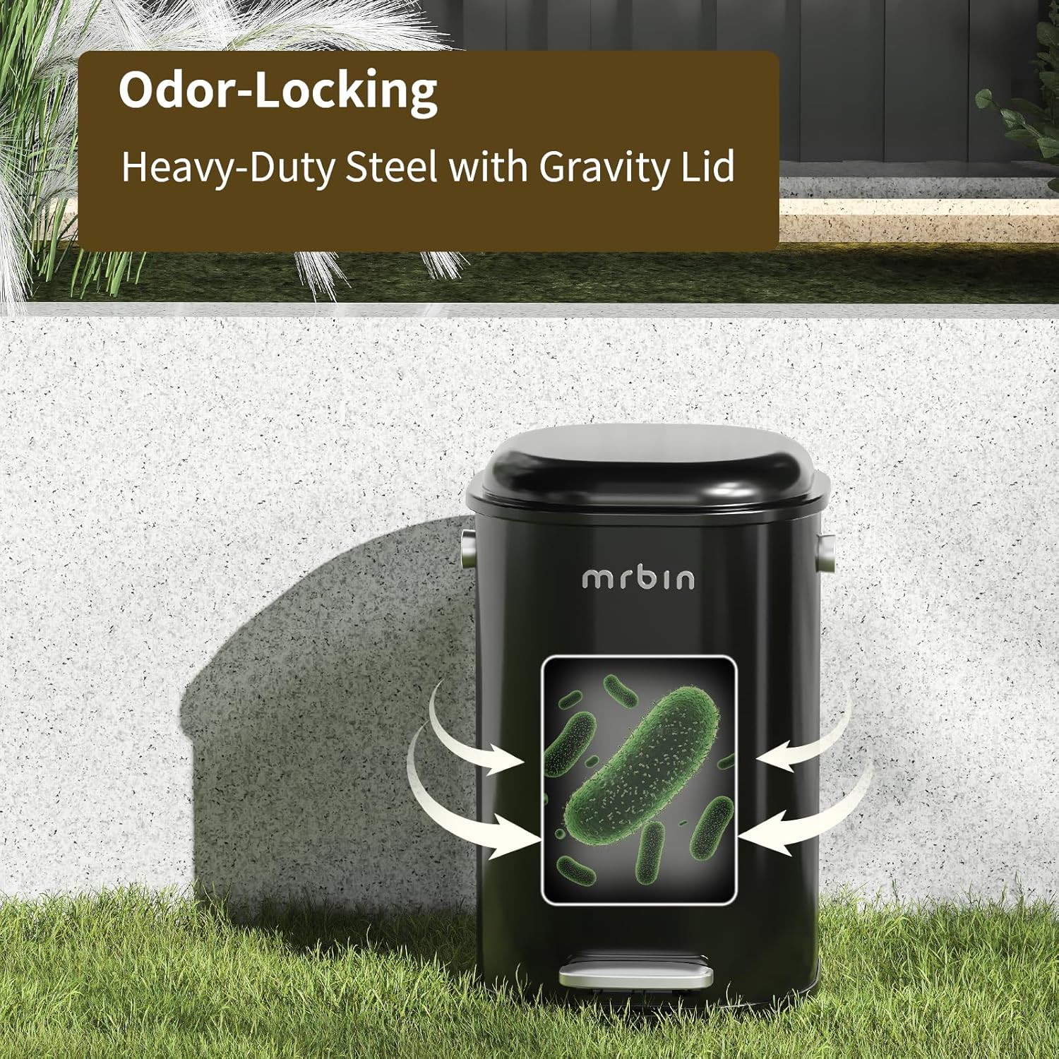 Stainless Steel Dog Waste Trash Can 18L - Outdoor Metal Pet Poop Bin for Backyard, Park & Patio - Durable & Rust-Proof Dog Poop Disposal Solution