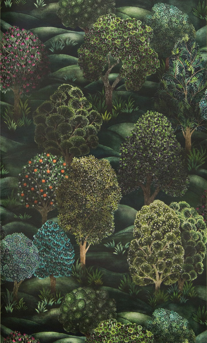 Cole & Son Forest Greens Print Wallpaper - Premium Peel & Stick Wallpaper for Living Room, Bedroom, and Home Decor