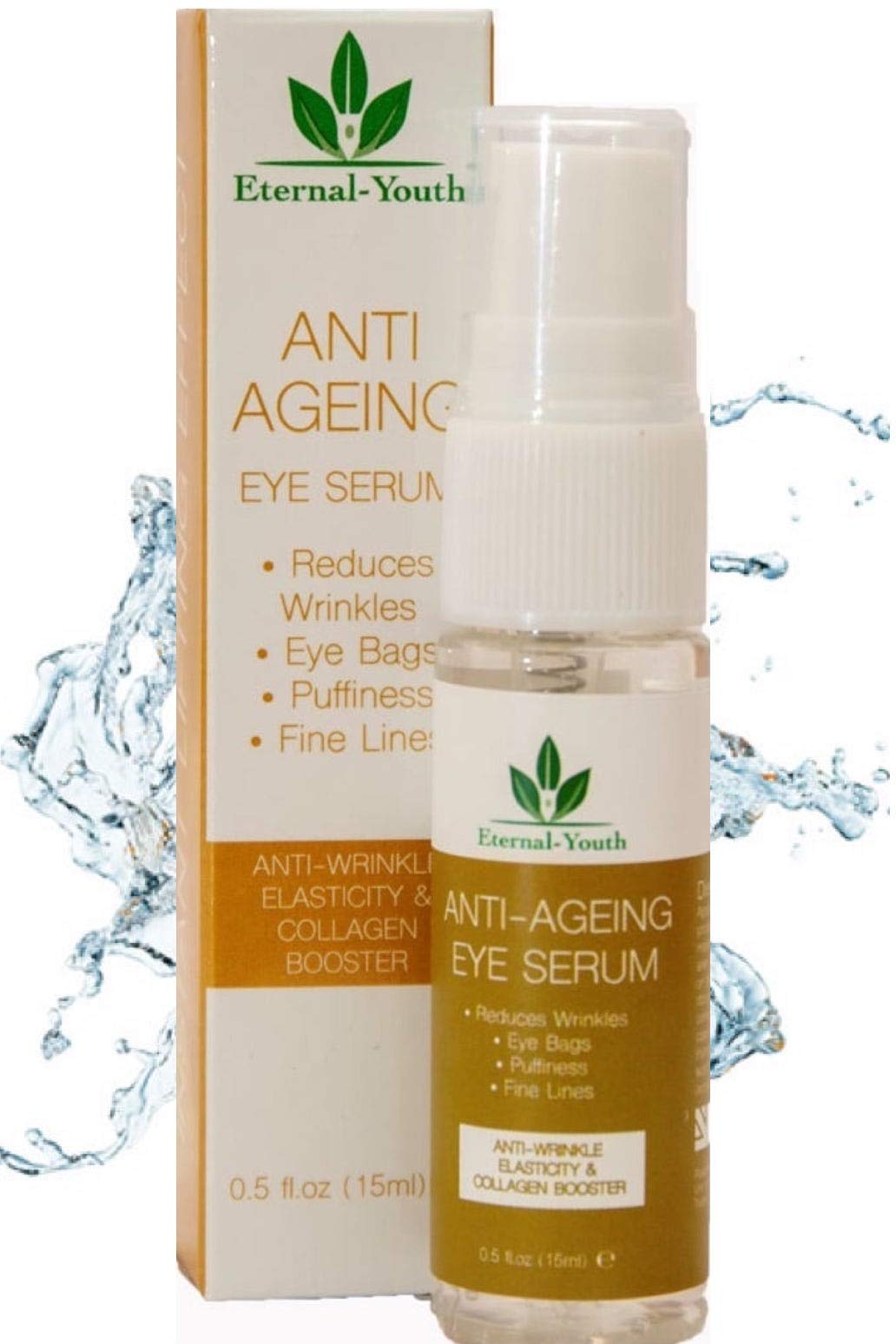Best Anti-Aging Eye Serum for Dark Circles, Puffiness & Wrinkles - Instant Eye Bags Remover & Collagen Booster for Crow's Feet & Fine Lines | Day & Night Use for Brighter, Youthful Eyes