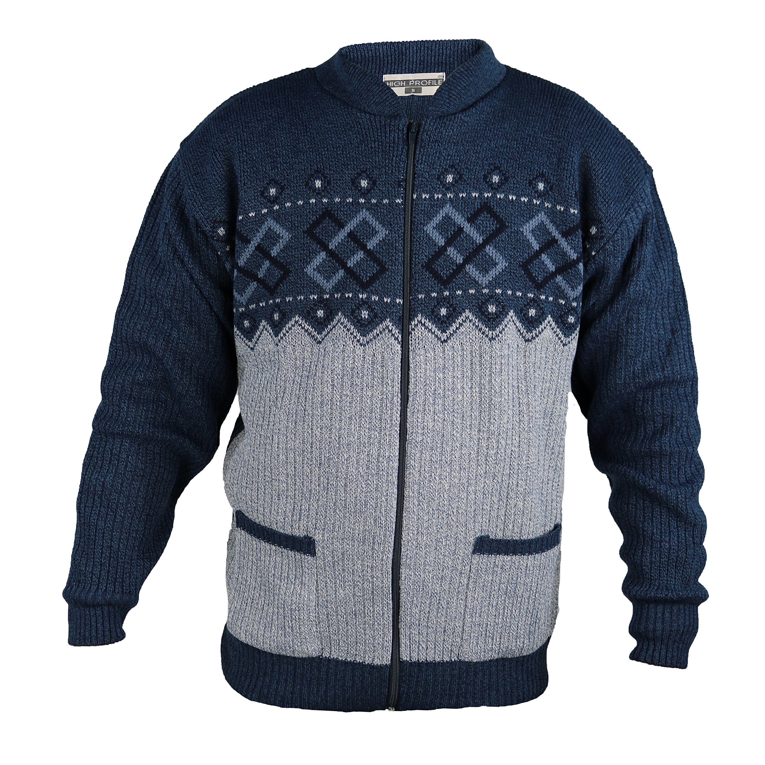 Men's Classic Full Zip Cardigan Sweater - Navy Blue - Size S - Comfortable & Stylish for Casual Wear, Office, and Outdoor Activities