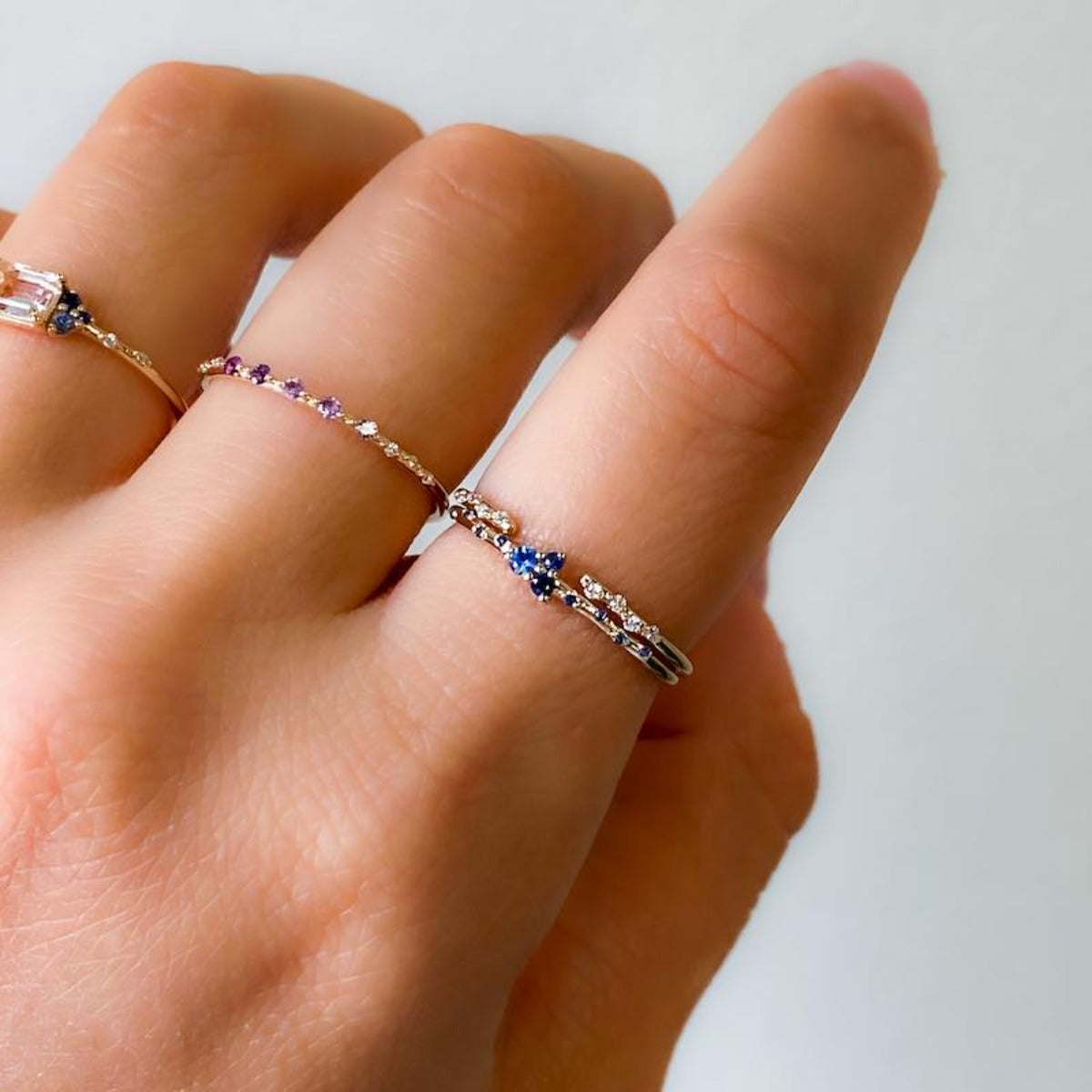 Starry Ocean Trio Ring Set - Elegant Silver Wave Rings for Women - Perfect for Beach Weddings, Boho Fashion & Layered Stacking Jewelry