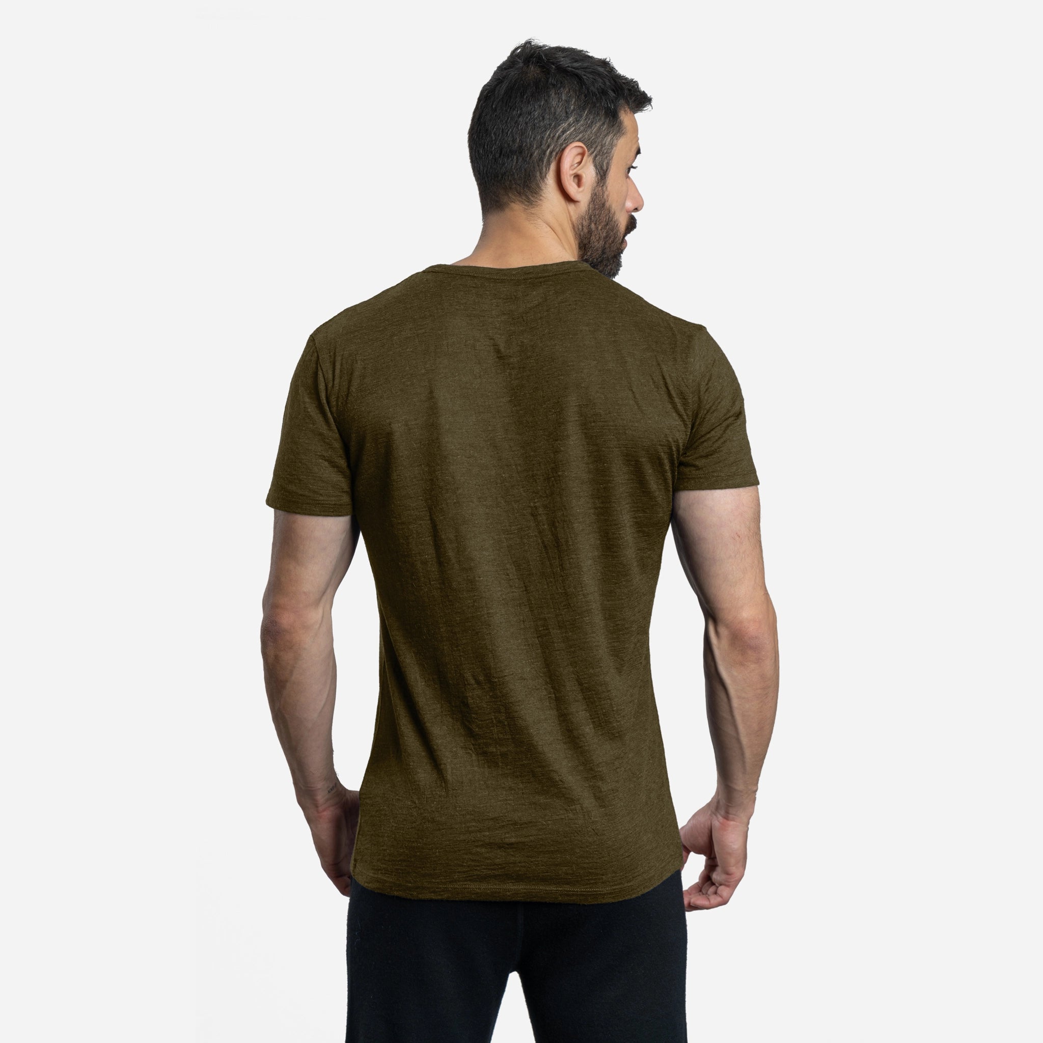 Ultralight Men's Alpaca Wool T-Shirt - 160 GSM Soft Crew Neck Tee for Outdoor Activities & Travel