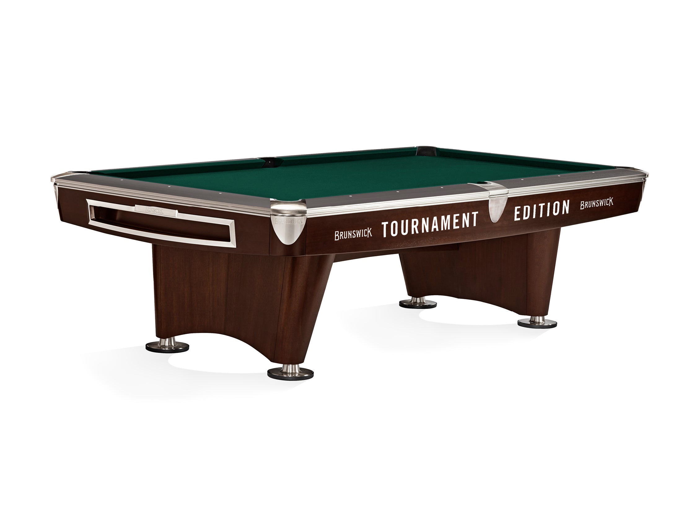 Brunswick Gold Crown VI 9-Foot Tournament Billiard Table - Espresso & Skyline Walnut Finish for Professional Pool Players & Game Rooms