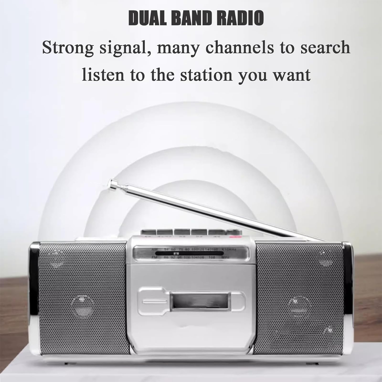 HYYKEJI Portable Cassette Player Boombox with AM/FM Radio, Stereo Sound & Built-in DSP Chip | Supports Tape Playback & Features Powerful Dual Speakers | Perfect for Home Use, Retro Music Lovers & Unique Gift Ideas