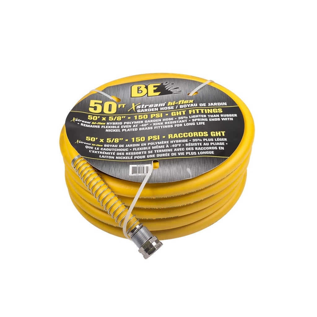 Xstream High Flex 3/4 Inch ID Hybrid Polymer Garden Hose - Durable, Kink-Free Water Hose for Lawn Care, Car Washing & Outdoor Cleaning