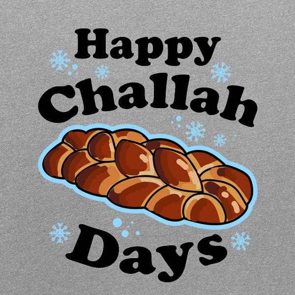 Funny Hanukkah Graphic Tee for Men - Pop Threads Happy Challah Days T-Shirt - Perfect for Jewish Holidays, Family Gatherings & Casual Wear