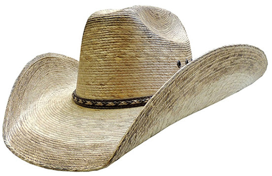 4.5' Cattleman Burnt Palm Cowboy Hat - Western Style Leather Hat for Men & Women - Durable & Stylish for Rodeo, Ranch Work, and Outdoor Adventures
