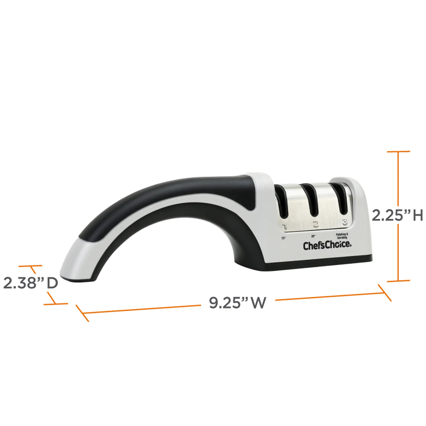 Chef'sChoice AngleSelect Professional Manual Knife Sharpener - Silver/Black | Precision Kitchen Tool for Sharpening Chef Knives, Hunting Knives & Kitchen Cutlery | Perfect for Home Cooks & Professional Chefs