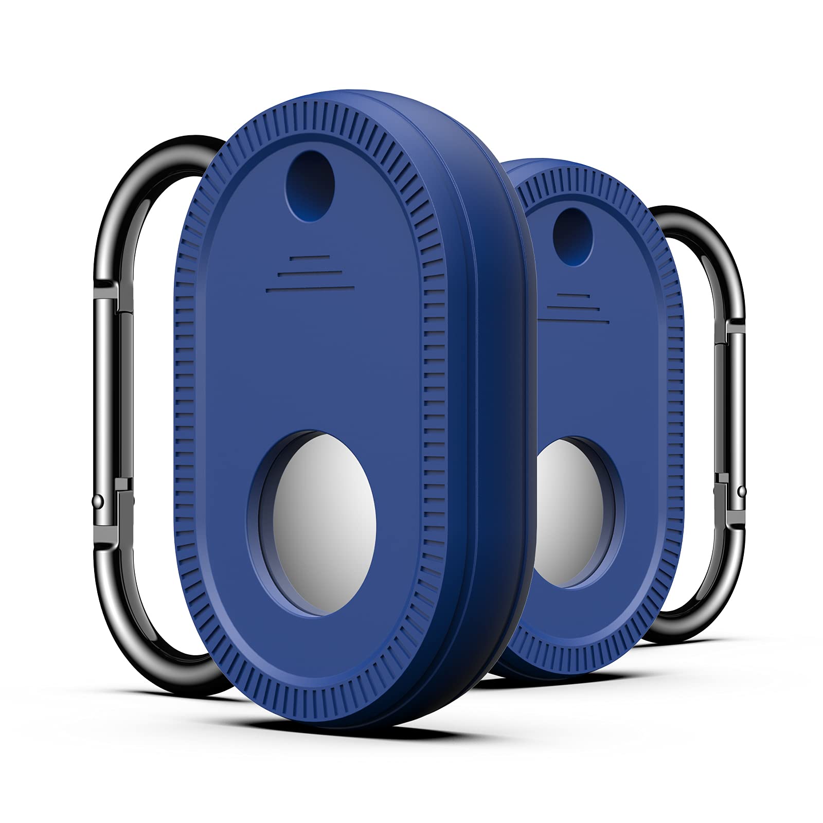 Silicone AirTag Case 2 Pack - Protective Holder with Keychain Loop for Apple AirTag (Blue) | Anti-Lost Cover for Backpack, Luggage, Keys & Pets | Durable & Waterproof Accessories