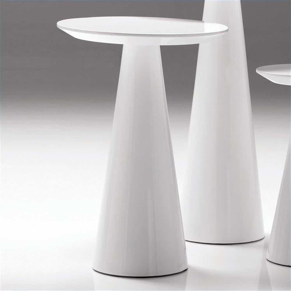 Modern White High Gloss Tower End Table - Nightstand for Bedroom, Living Room & Office - Slim Side Table with Sleek Design for Small Spaces