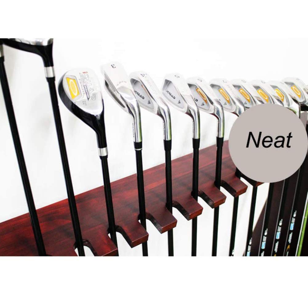 Premium Solid Wood Golf Club Organizer - Wall Mounted Golf Club Display Stand Rack with 6 Slots - Perfect Golf Accessories for Home, Office & Man Cave Decor - Ideal Gift for Golf Lovers & Enthusiasts