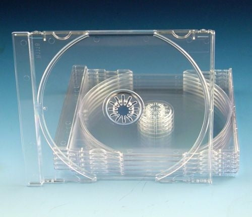 10 Pack Clear Plastic Jewel Case Trays - Perfect for CD, DVD, and Blu-ray Disc Storage & Organization