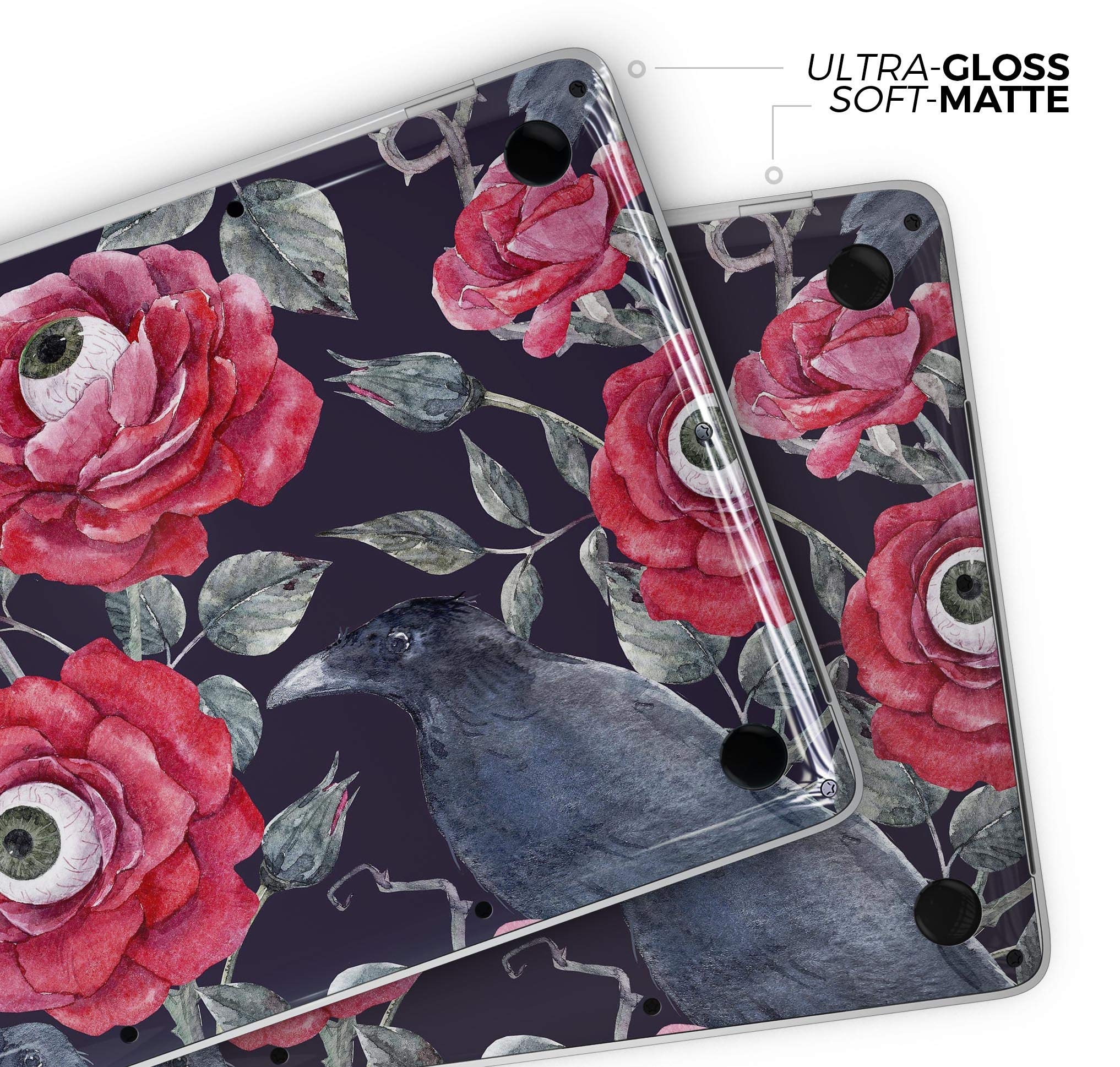 Abstract Roses with Eyes Full-Body Protective Skin Wrap - Scratch Resistant Decal Sticker Compatible with MacBook Pro 16