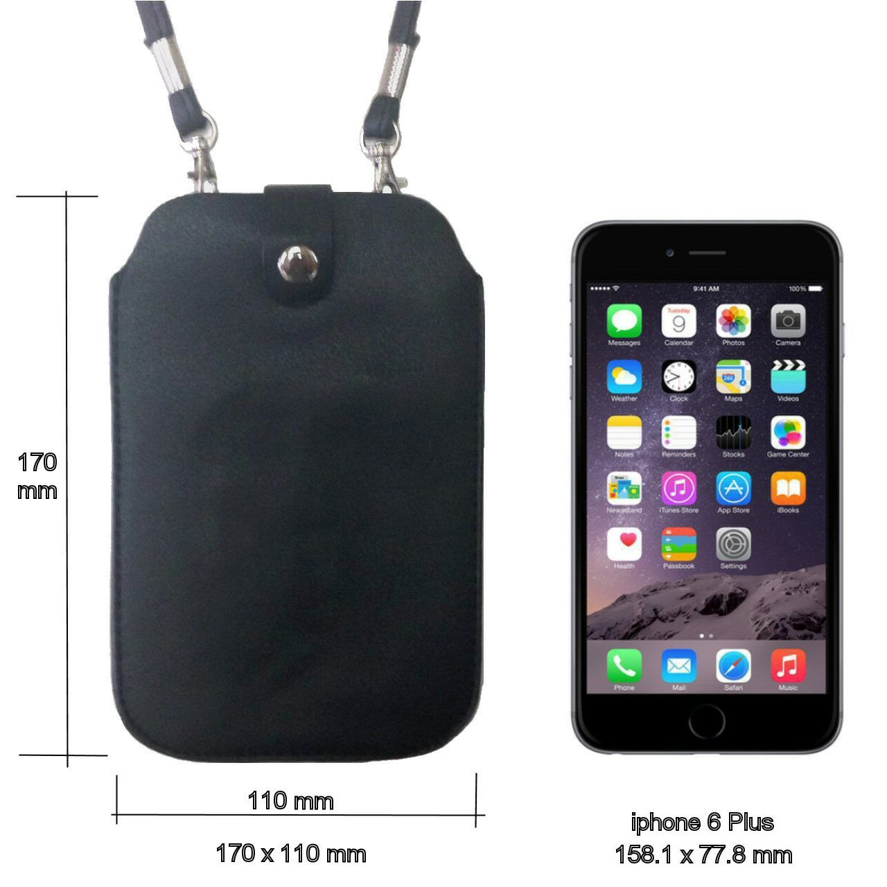 Leather Phone Neck Pouch - Crossbody Cell Phone Holder with Adjustable Strap, RFID Blocking (Khaki) | Perfect for Travel, Hiking, Concerts & Hands-Free Convenience