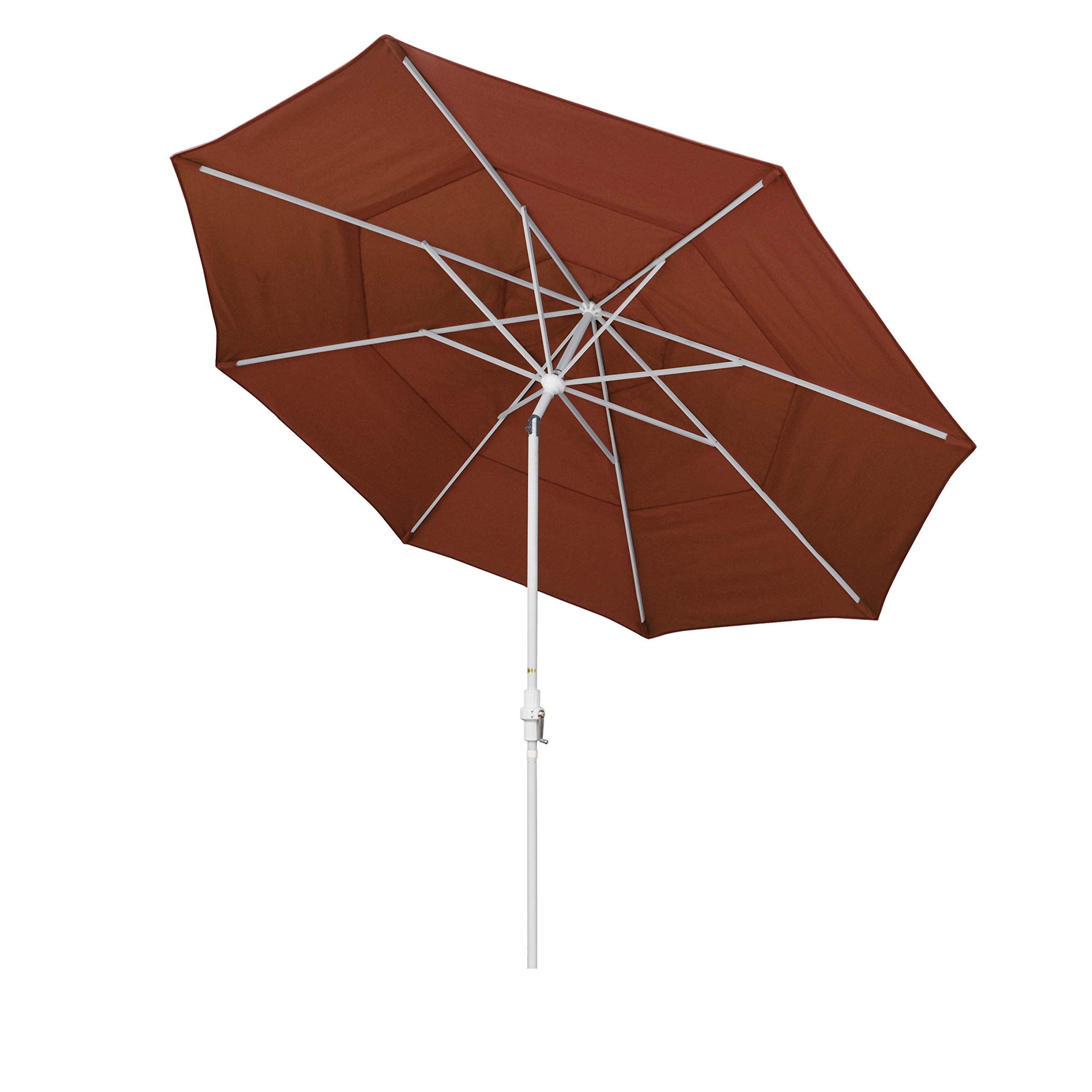 California Umbrella 11' Round Aluminum Patio Umbrella with Crank Lift & Tilt Mechanism - Perfect for Outdoor Dining, Poolside Lounging, and Backyard Relaxation