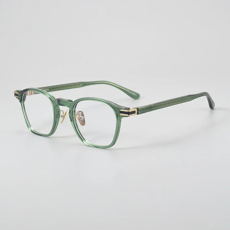 Aror Unisex Full Rim Square Acetate Titanium Eyeglasses Frame 49082 - Stylish Lightweight Glasses for Men & Women, Perfect for Reading, Work, and Everyday Fashion