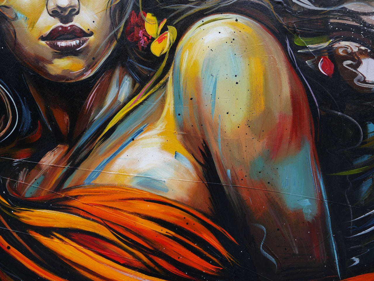 Aphrodite 240cm x 120cm Abstract Realism Textured Framed Canvas Wall Art - Perfect for Living Room, Bedroom & Office Decor