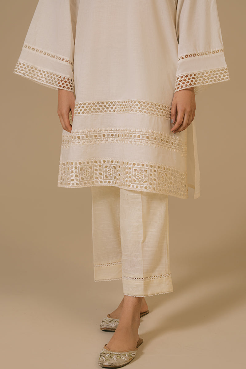 Elegant Ivory Mist Lawn Embroidered Shirt for Women - Breathable Summer Blouse for Casual Outings & Garden Parties