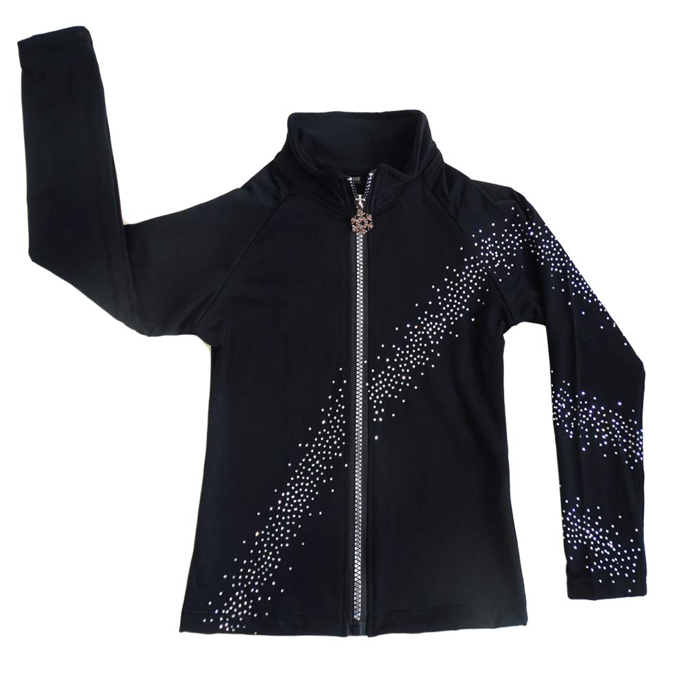 LIUHUO Figure Skating Jacket for Girls - Fleece-Lined Warm Practice Coat for Teens - Comfortable Competition Outfit - Perfect for Ice Skating Training & Winter Sports