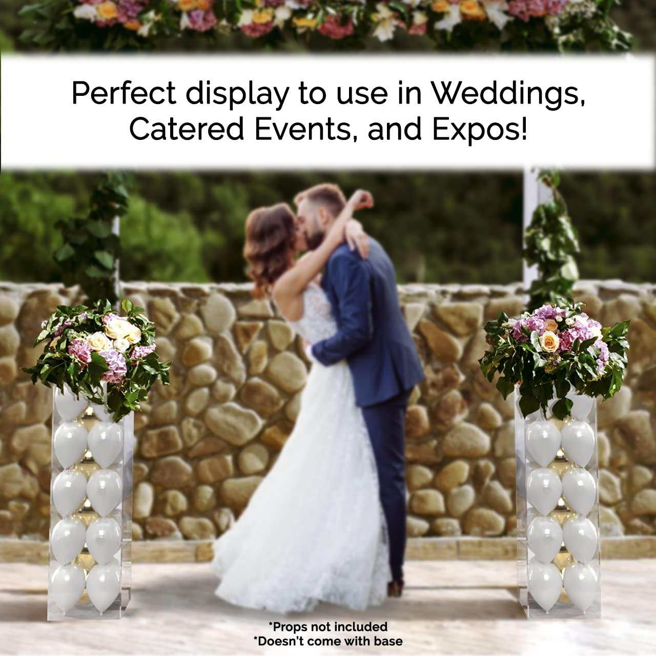 12x12x40 Inch Clear Acrylic Display Riser Box - Tall Platform Stand for Showcasing Collectibles, Jewelry, Flowers | No Assembly Required Hollow Pedestal for Retail Stores, Museums & Home Decor