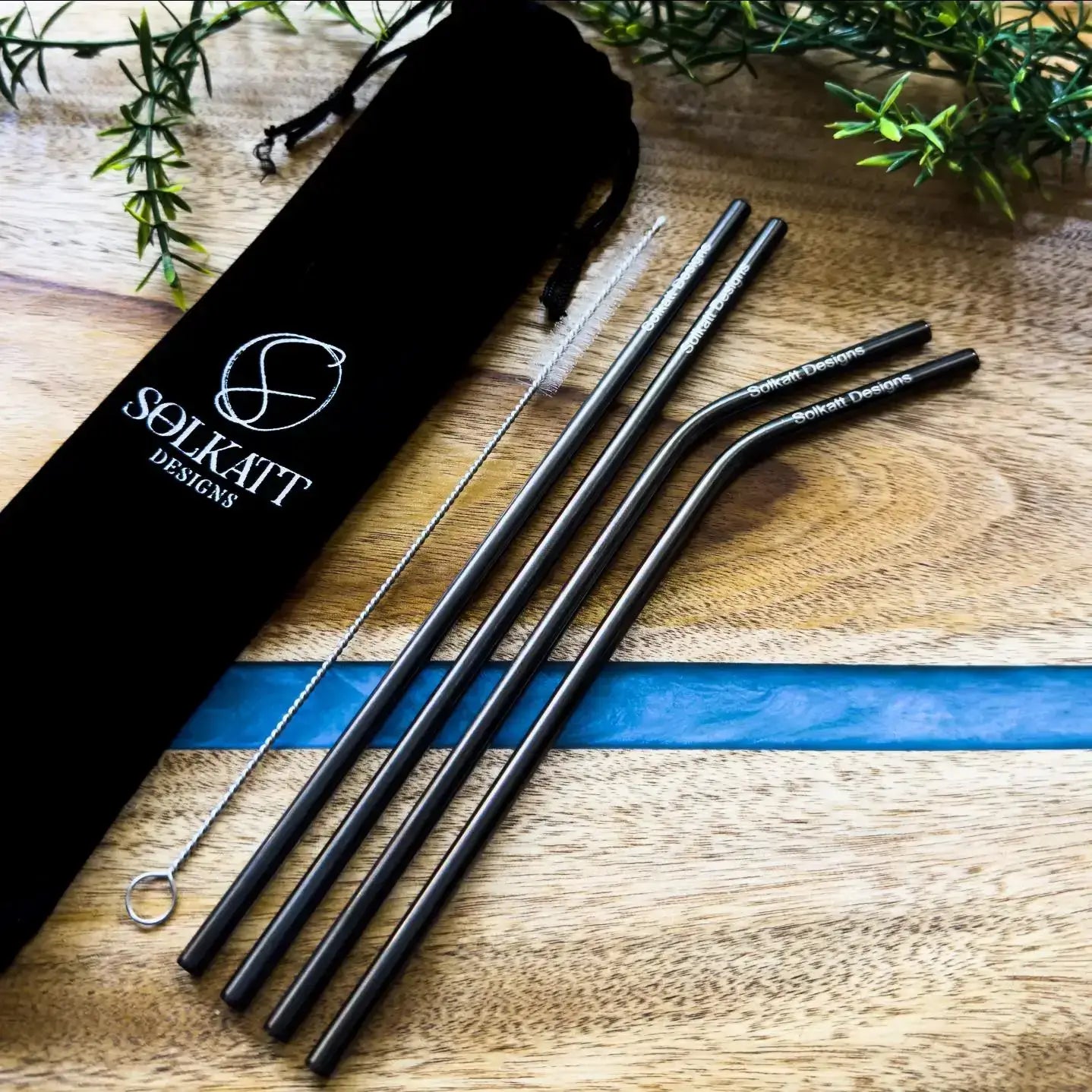Eco-Friendly Reusable Stainless Steel Straw Set with Cleaning Brush - Perfect for Smoothies, Iced Coffee & Travel - BPA Free, Dishwasher Safe